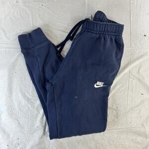 Nike Sweatpants Mens XS Blue Joggers Fleece Athletic Pants Logo